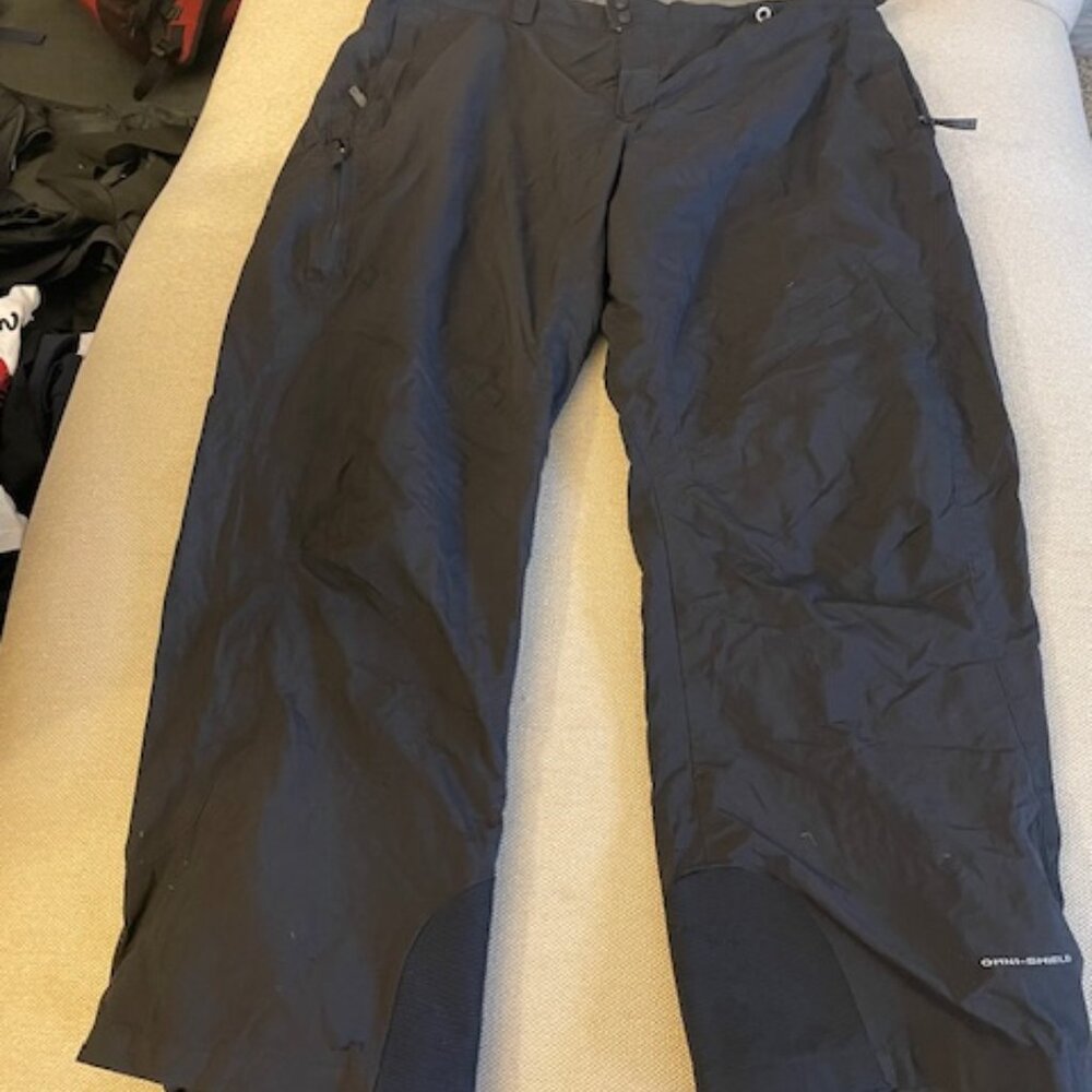 Columbia Pants Mens XXL Black Ski Snowboard Windbreaker Omni Shield